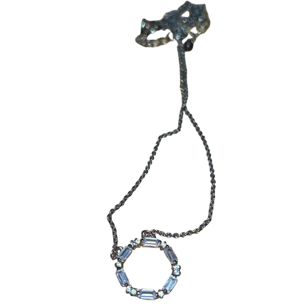 Silver and Clear Stone Necklace One Size - Picture 2 of 2